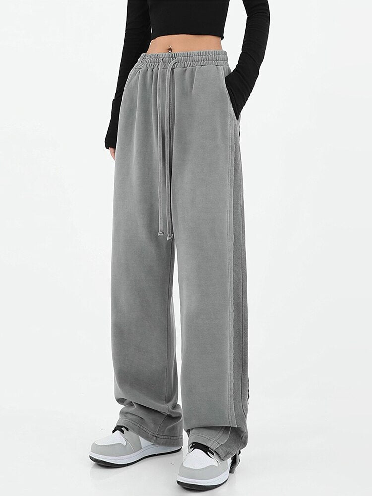 Versatile Wide-leg High Waist Sweatpants
