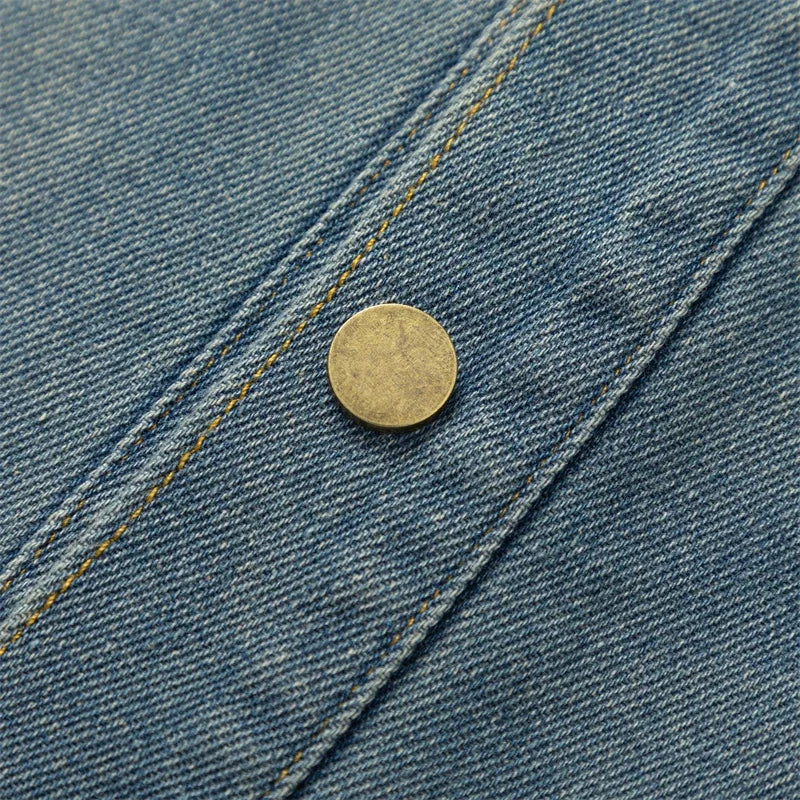 Elegant Blue Denim Blouses Women Shirt