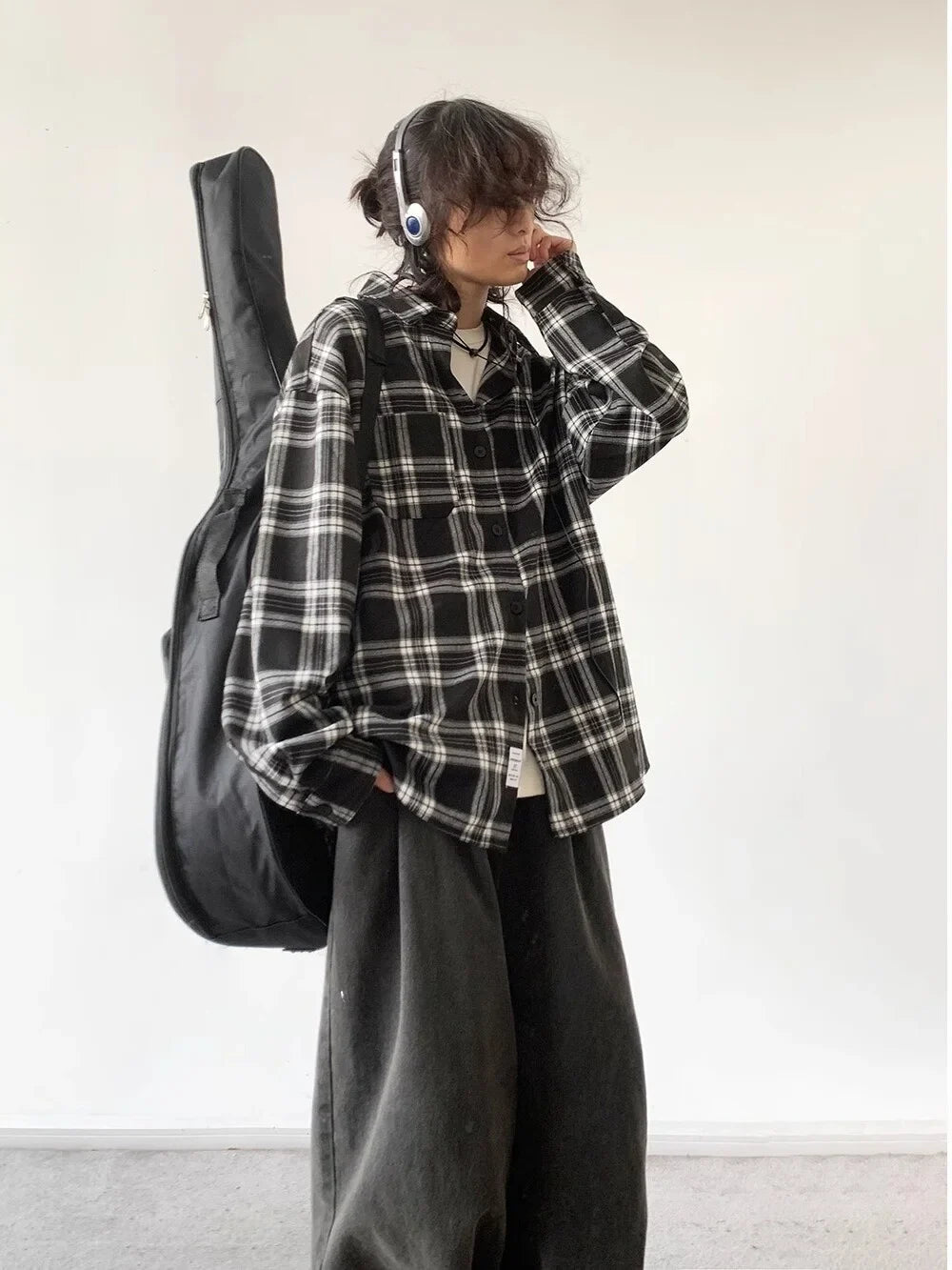Plaid Vintage Casual Loose Fit Shirt