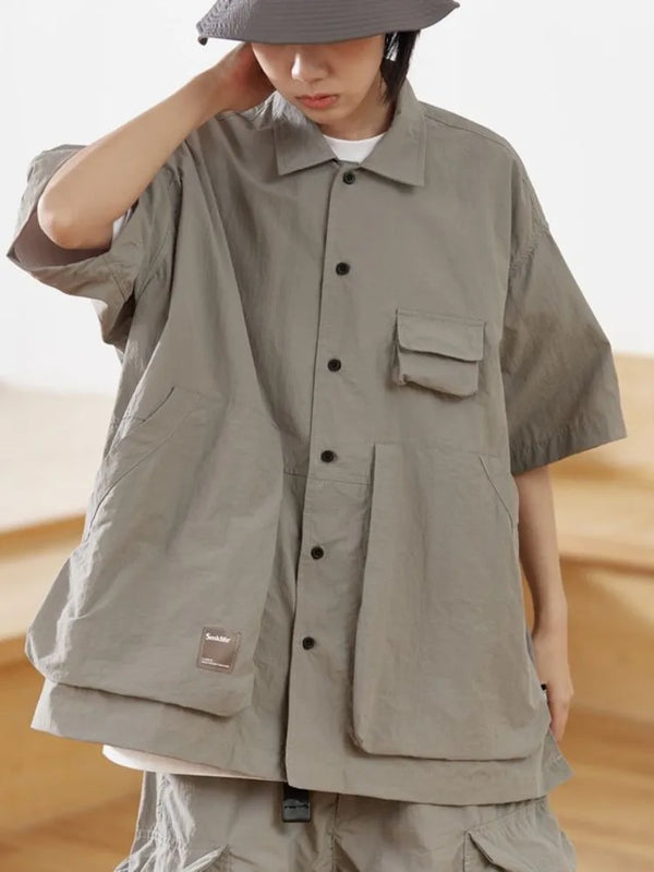 Safari Style Pocket Cargo Men Shirt