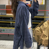 Oversized Plaid Button-Up Shirt