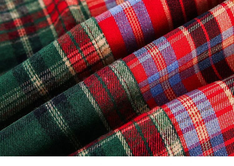 Patchwork Plaid Button-Up Shirt