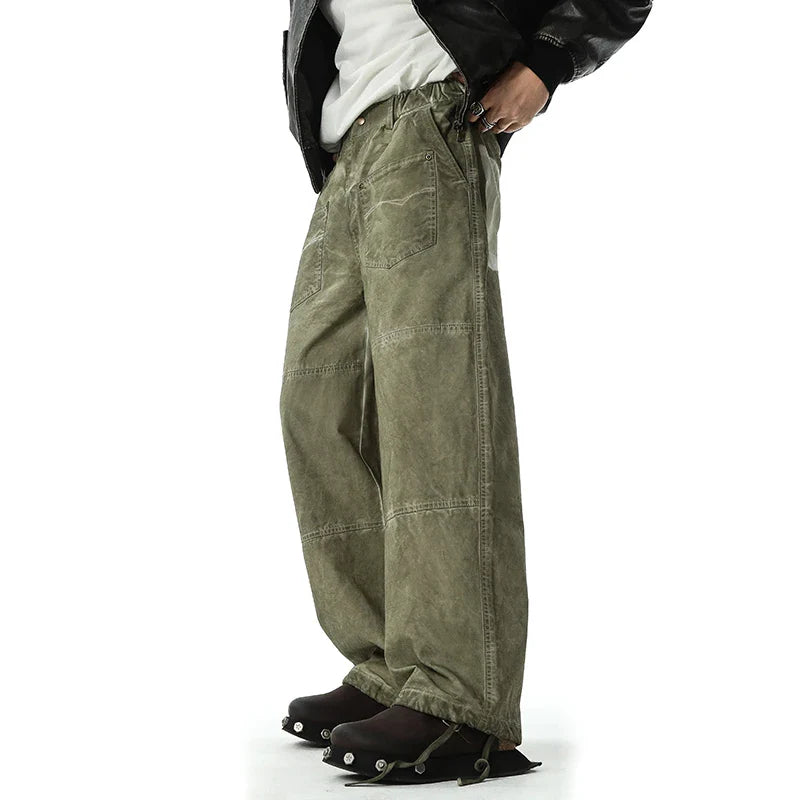 Vintage Wash Loose Fit Cargo Pants