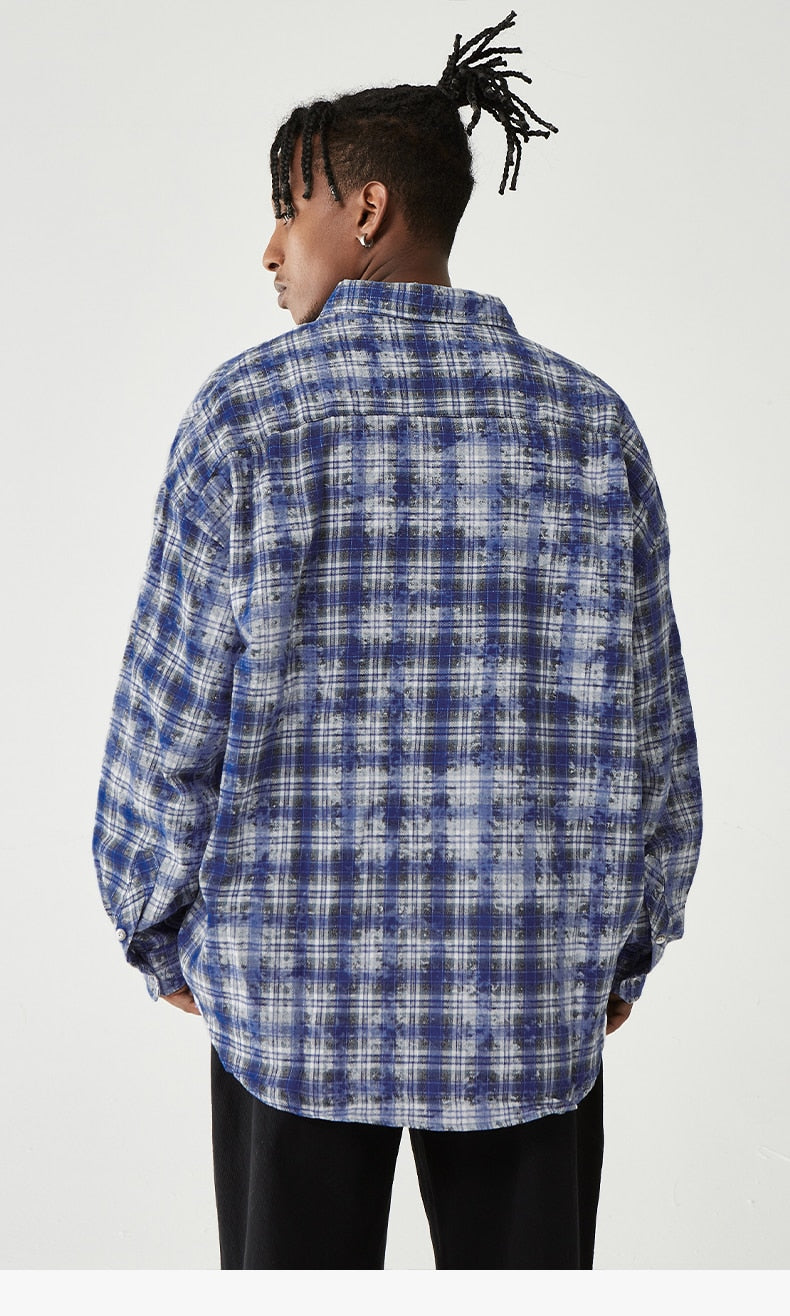 Brushed Check Blue Plaid Shirt