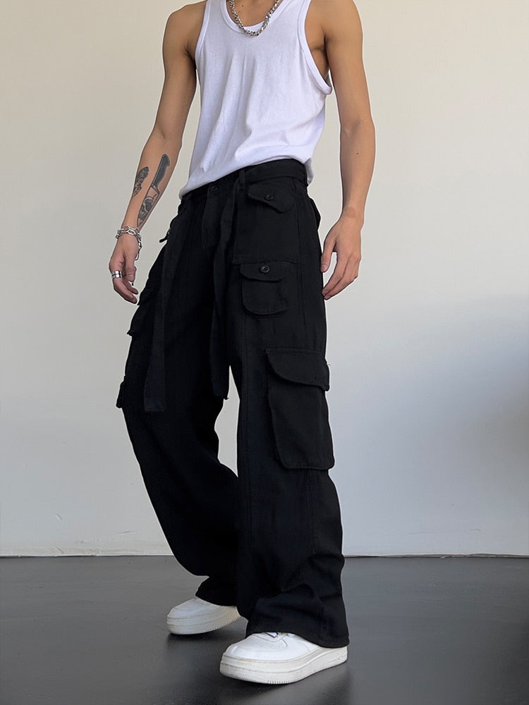 Retro All-over Pockets Cargo Pants