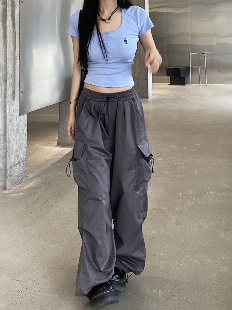 High-Waist Wide-Leg Cargo Pants