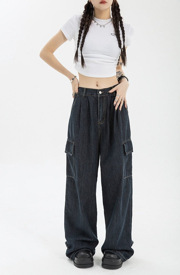 Denim Blue Cargo Pants