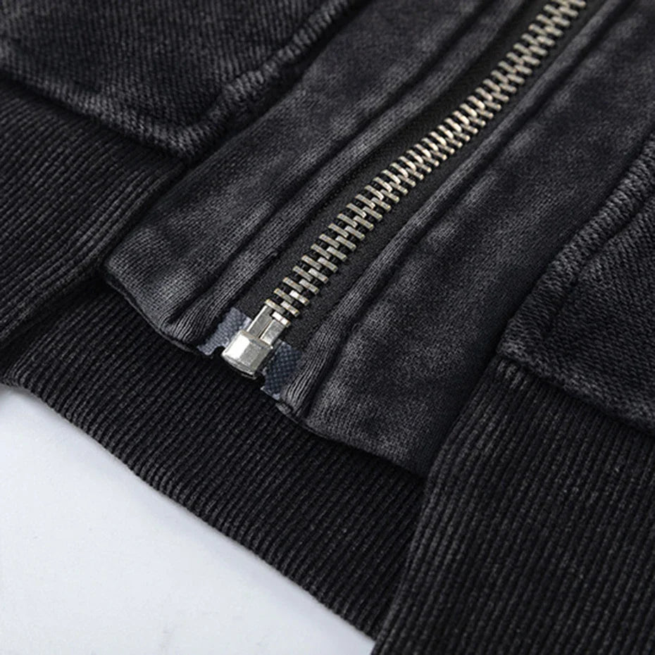 Vintage Black Loose Patchwork Oversized Sweatshirts