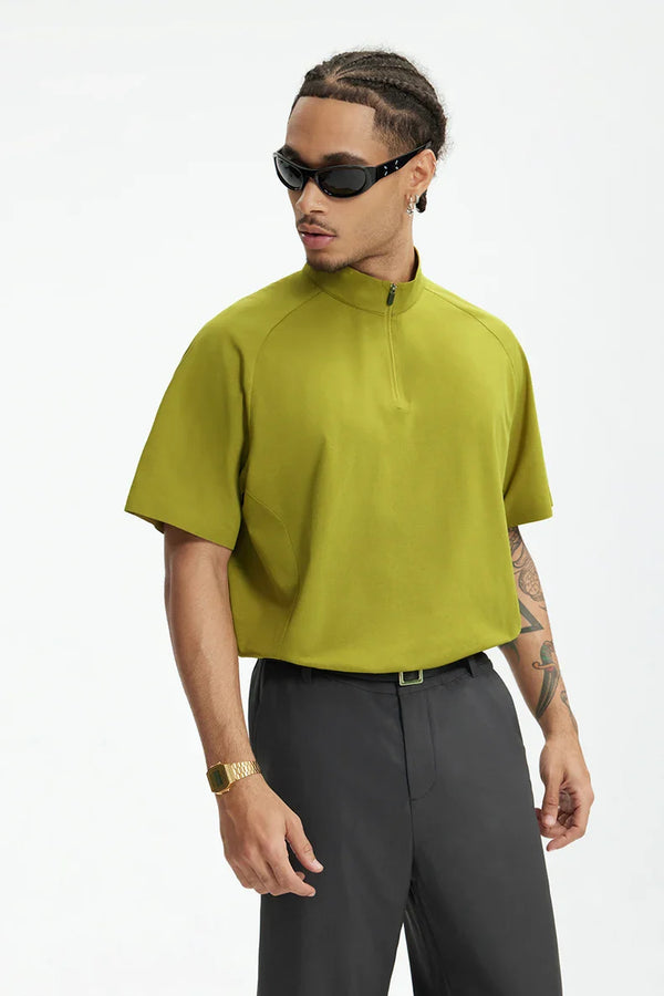 High Collar Urban Zip T-Shirt