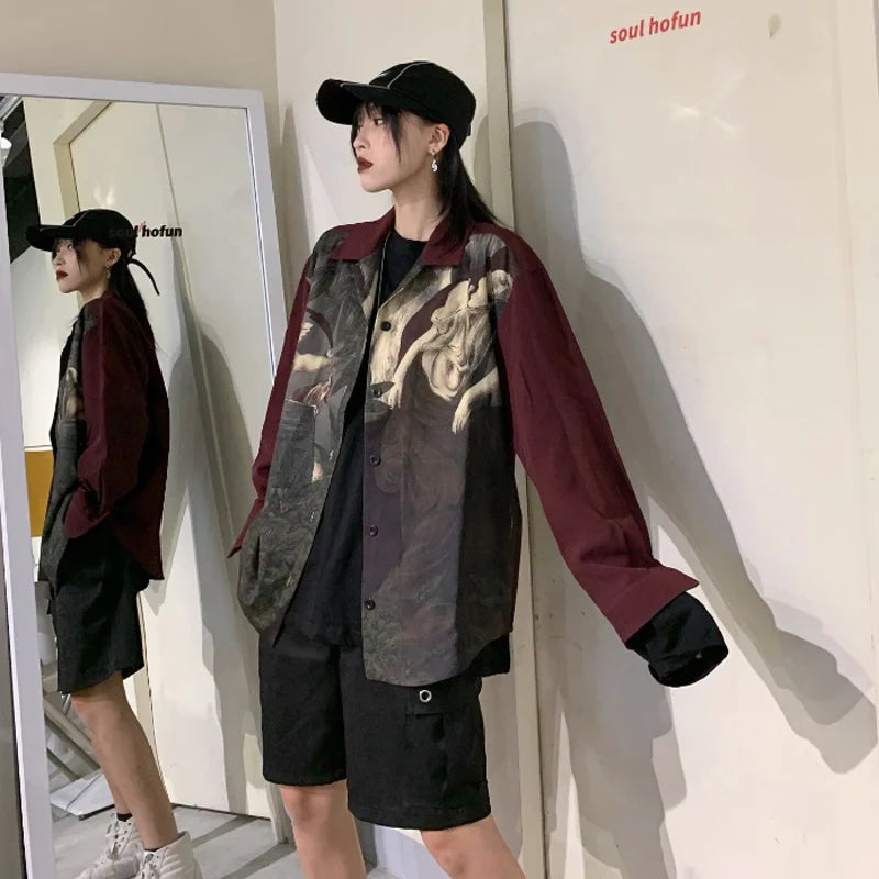 Red Oversized Vintage Shirt