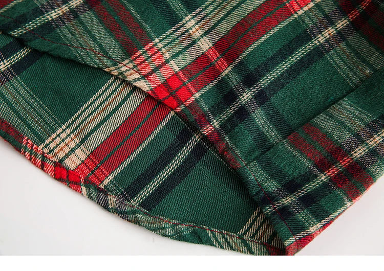 Patchwork Plaid Button-Up Shirt