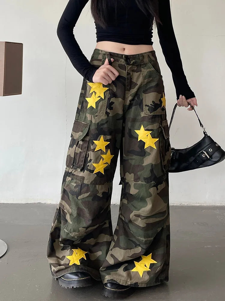 Star-Studded Baggy Cargo Pants