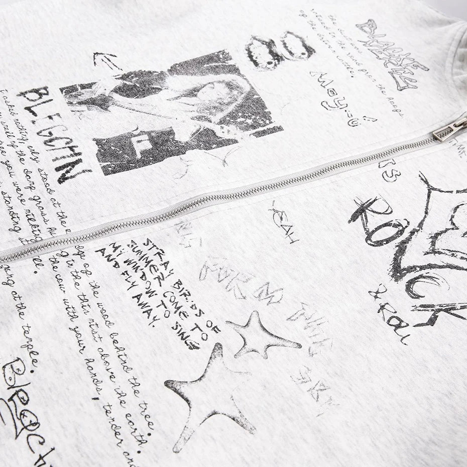 Bold Graffiti Oversized Hoodies & Shirt