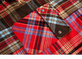 Patchwork Plaid Button-Up Shirt