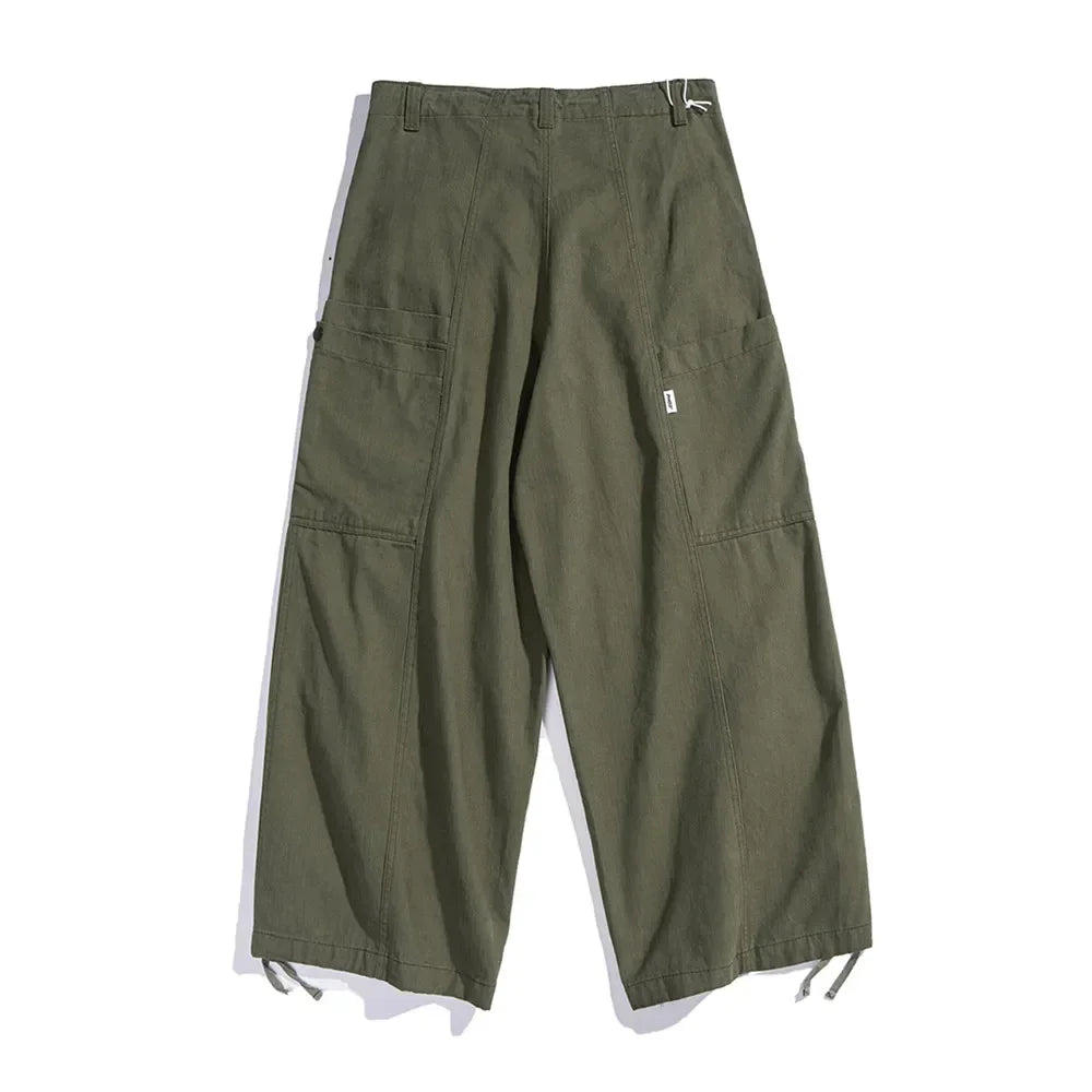 Solid Color Loose Fit Cargo Pants