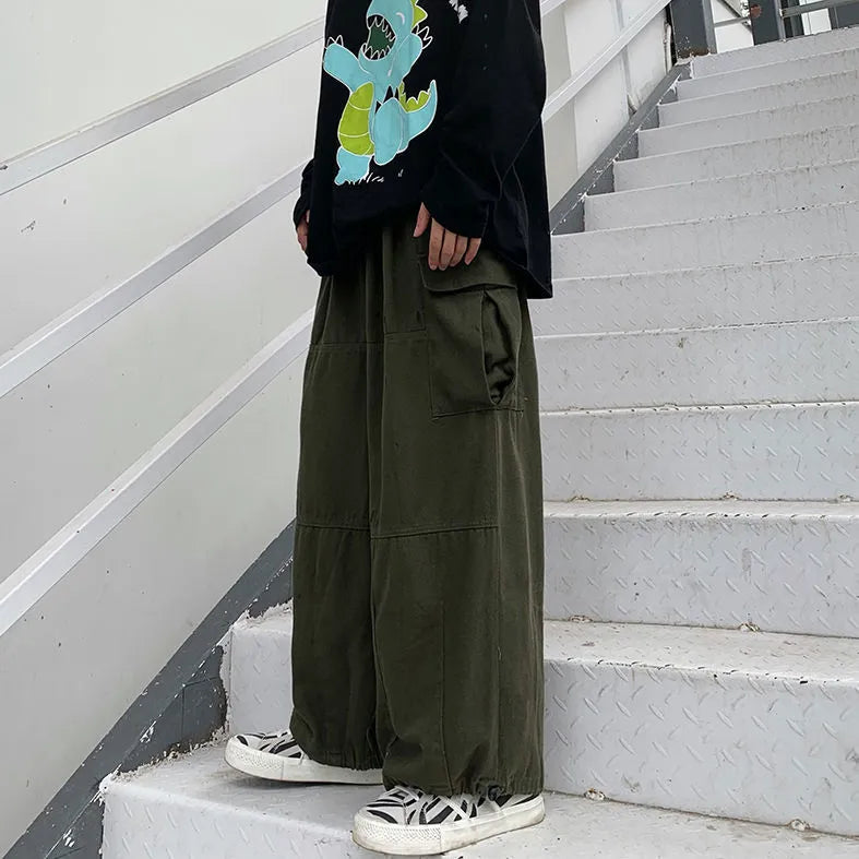 Wide-leg Baggy Cargo Pants
