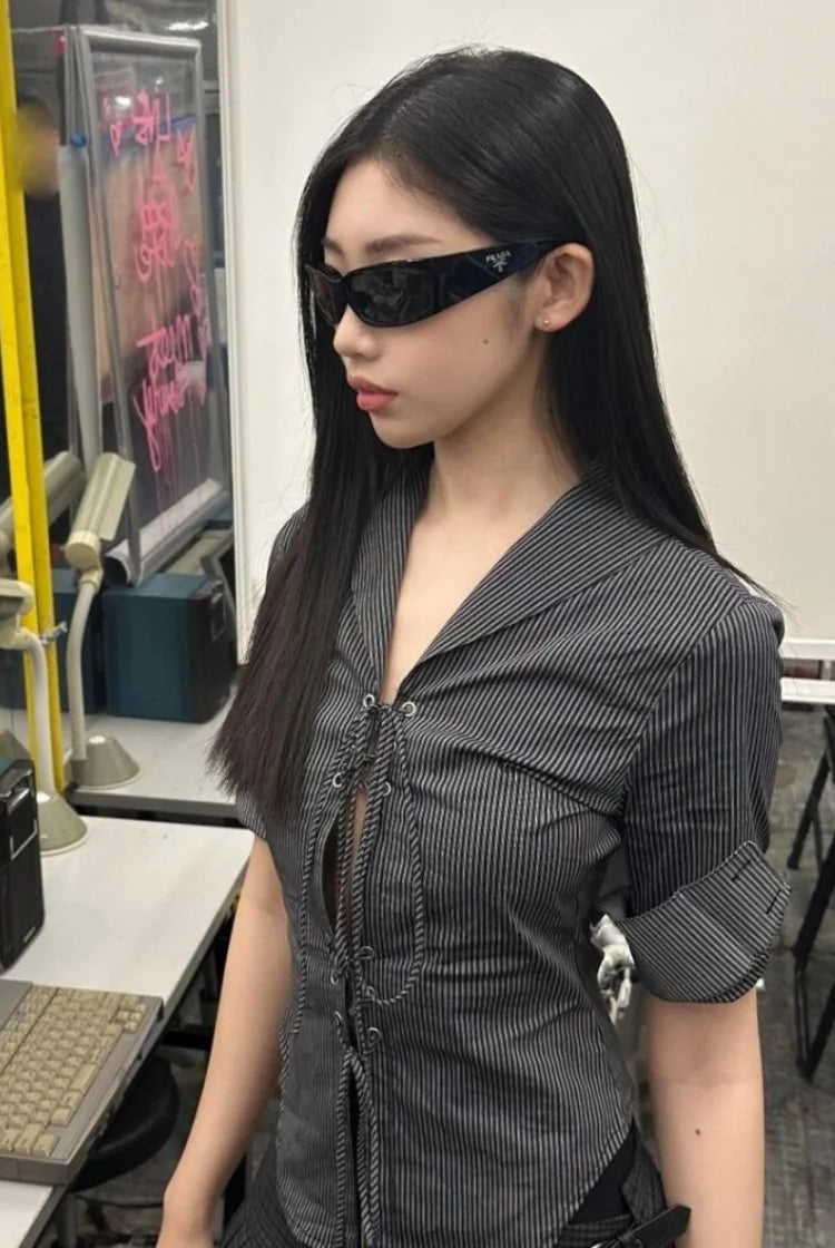 Tie-Front Button-Up Shirt