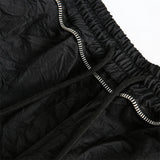 Solid Black Drawstring Shorts