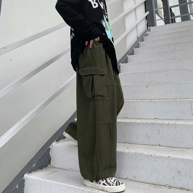 Wide-leg Baggy Cargo Pants