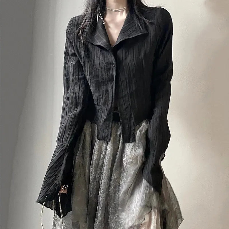 Gothic Whisper Asymmetrical Shirt