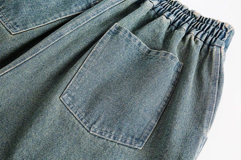 Divine Print Denim Shorts