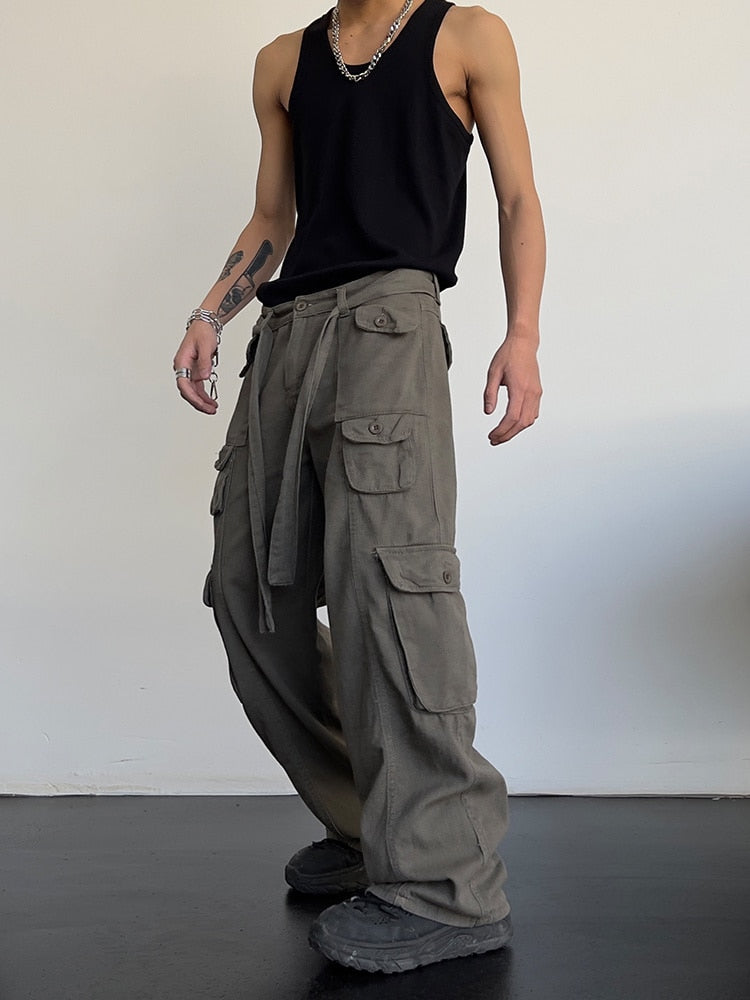 Retro All-over Pockets Cargo Pants