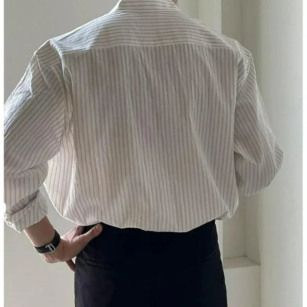 Striped Japanese Style Vintage Business Shirt