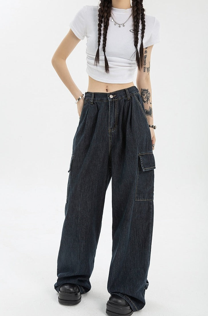 Denim Blue Cargo Pants