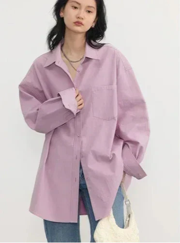 Light Academia Relaxed Fit Button-Up Shirt