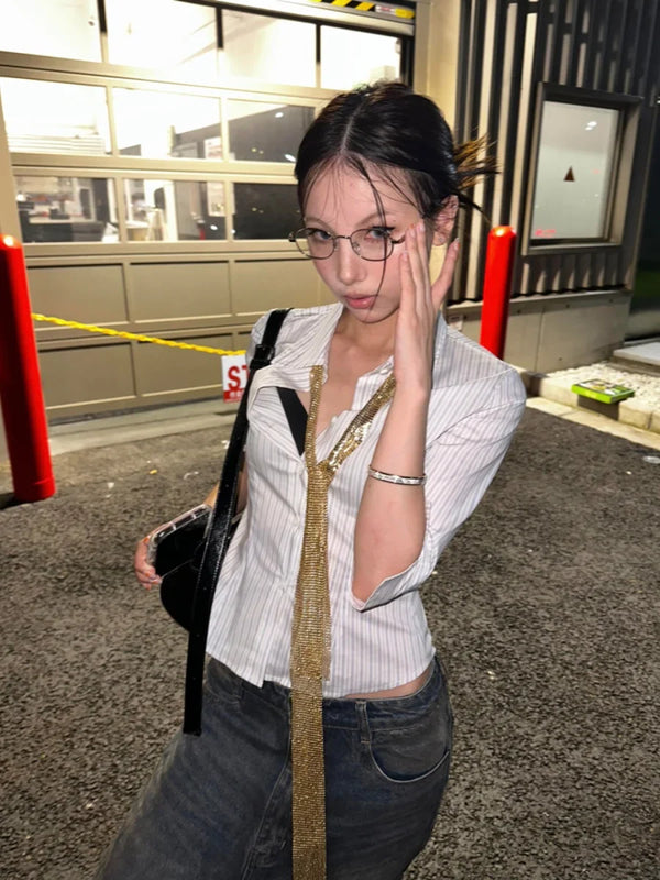 Y2K Stripes and Style Shirt