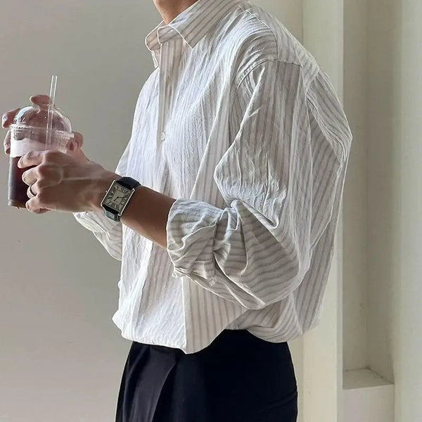 Striped Japanese Style Vintage Business Shirt