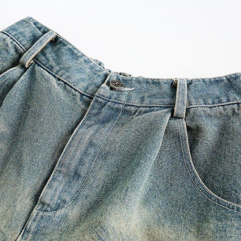 Divine Print Denim Shorts