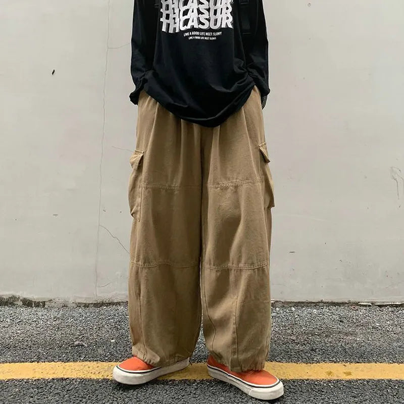 Wide-leg Baggy Cargo Pants