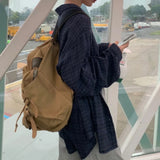 Oversized Plaid Button-Up Shirt