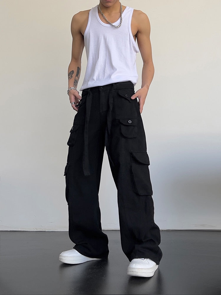 Retro All-over Pockets Cargo Pants