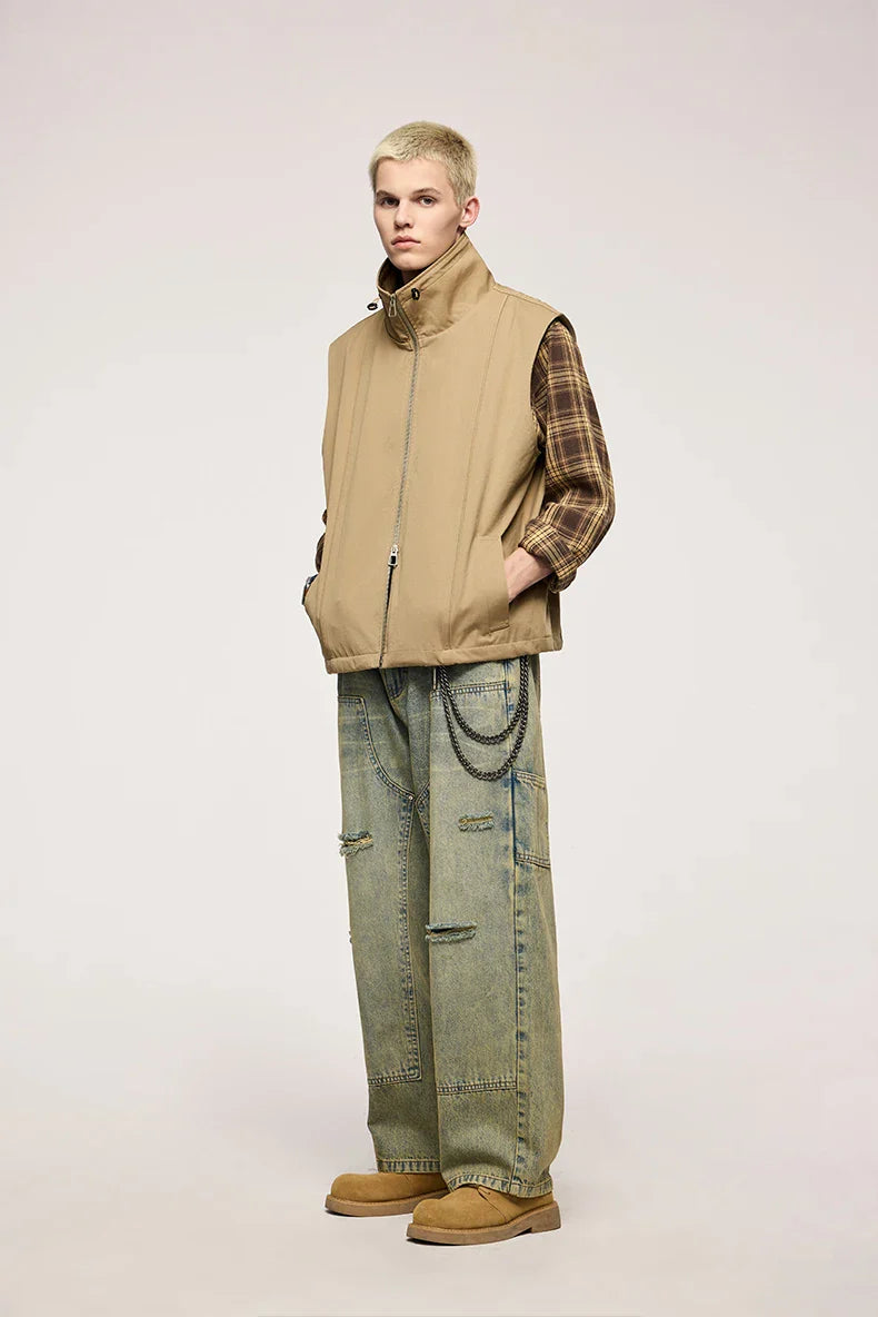 Sleeveless Zip-Up Vest