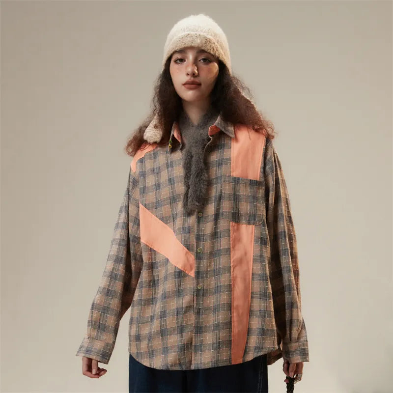 Patchwork Plaid Shirt