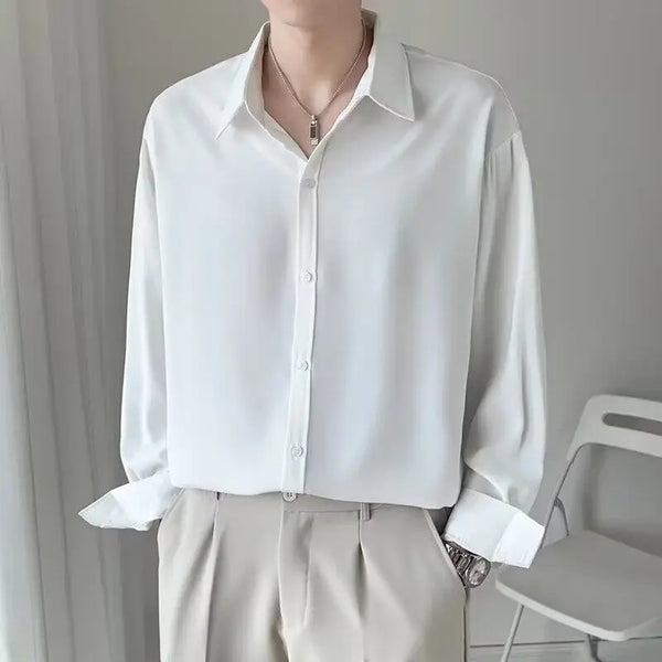 Korean Style Solid Pattern Shirt
