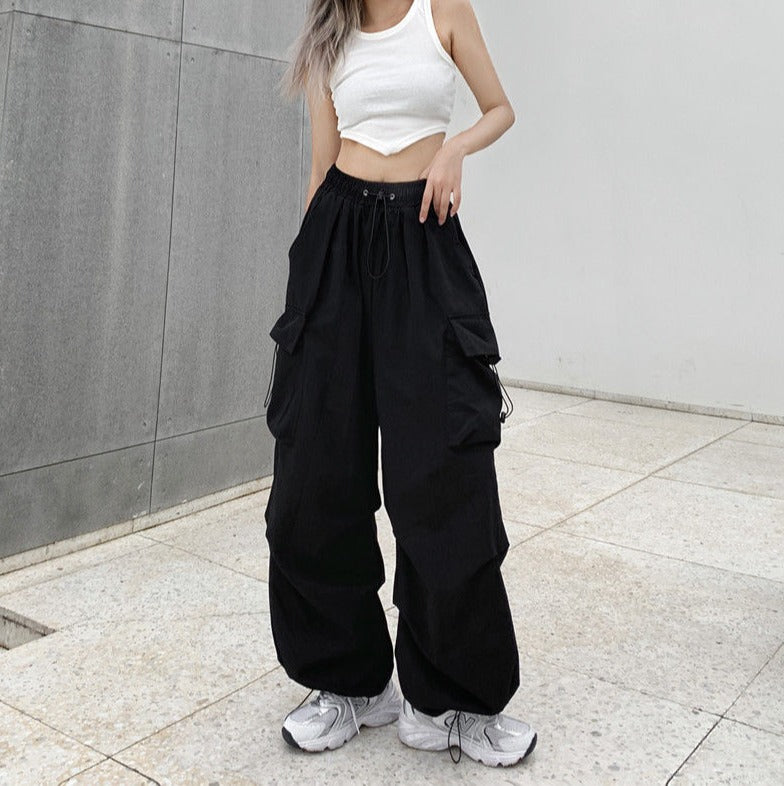 High-Waist Wide-Leg Cargo Pants