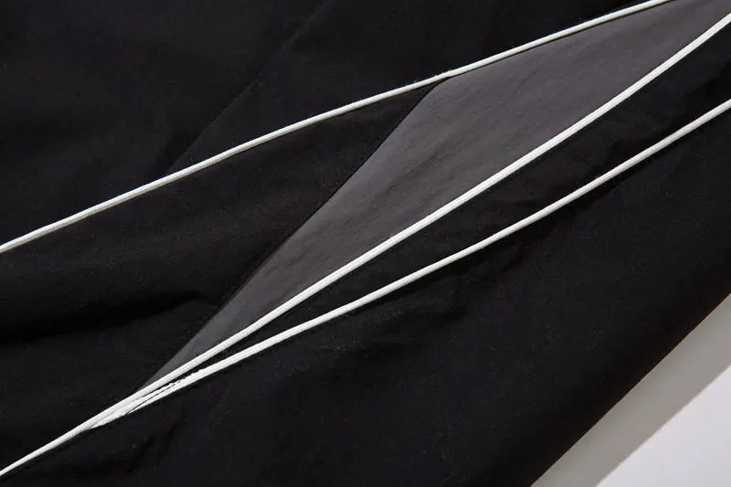 Y2K Black Patchwork Sports Pants