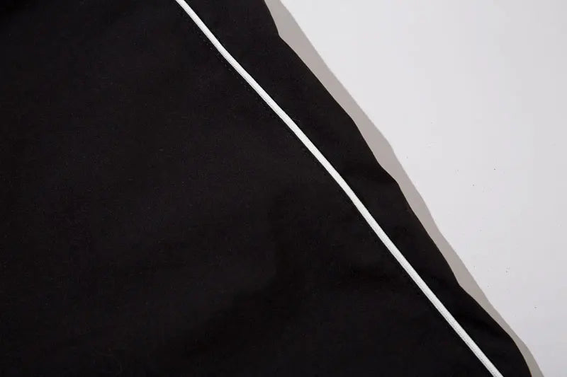 Y2K Black Patchwork Sports Pants