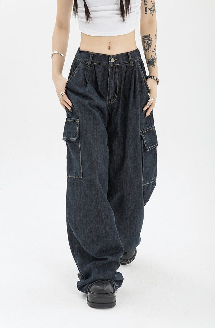 Denim Blue Cargo Pants