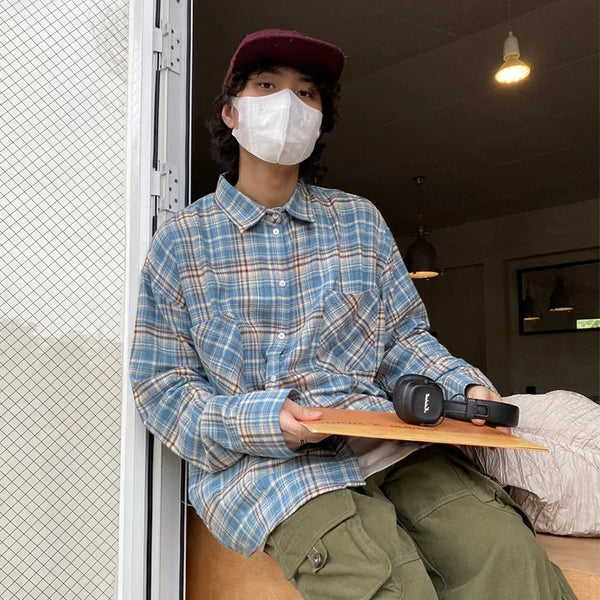 Vintage Plaid Long Sleeve Shirt