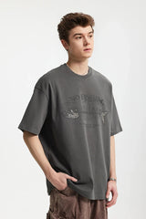 No Fishing Graphic Print Summer T-Shirt
