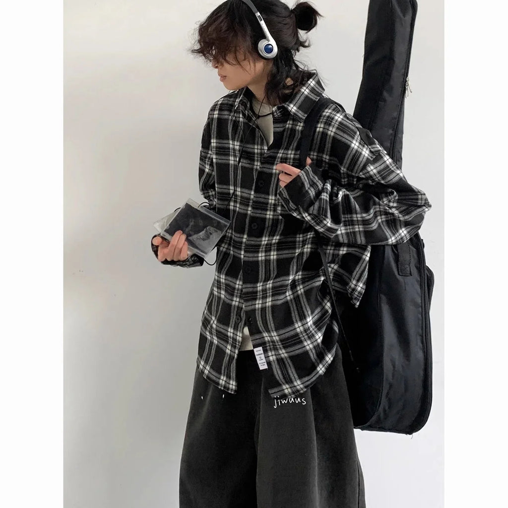 Plaid Vintage Casual Loose Fit Shirt