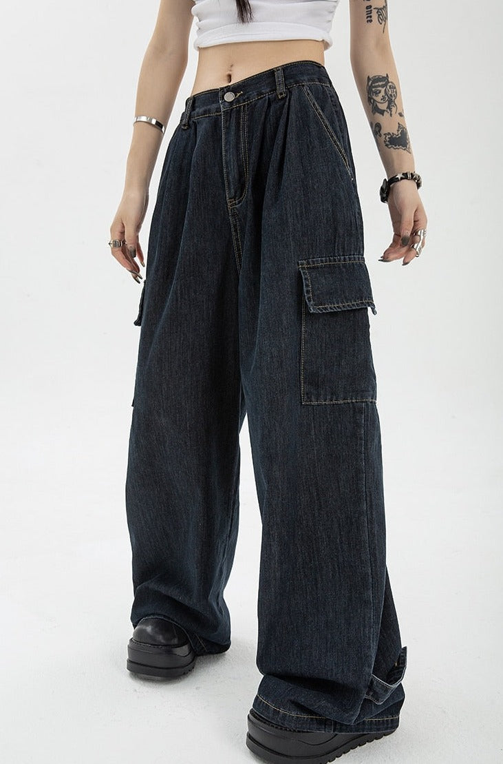 Denim Blue Cargo Pants