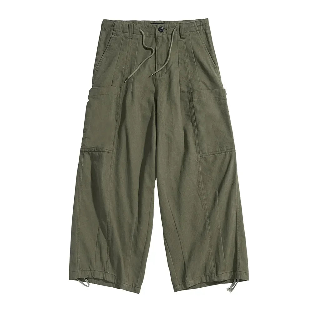 Solid Color Loose Fit Cargo Pants