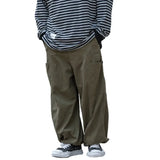 Solid Color Safari Style Cargo Pants