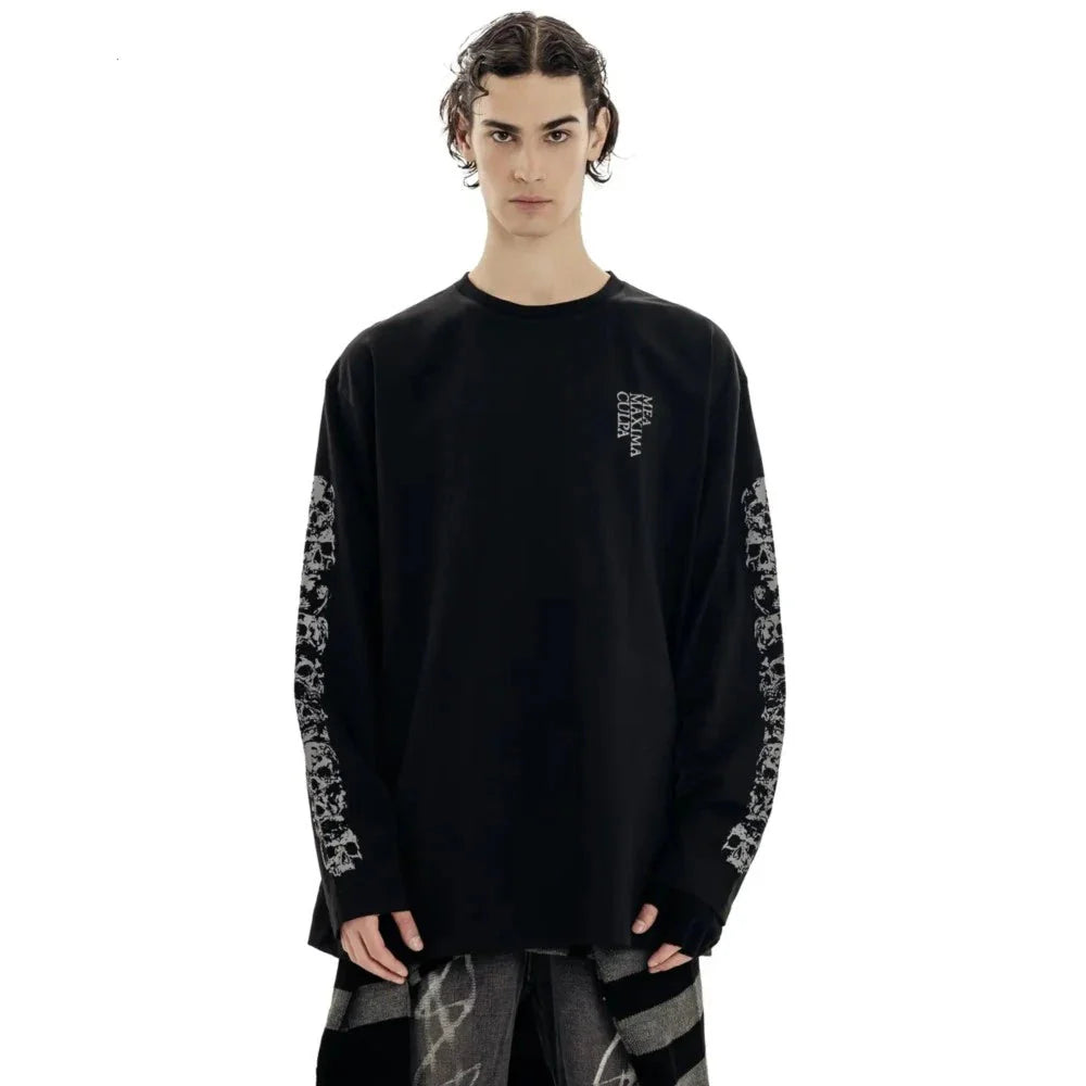 Oversized Graphic Print Long Sleeve Shirt