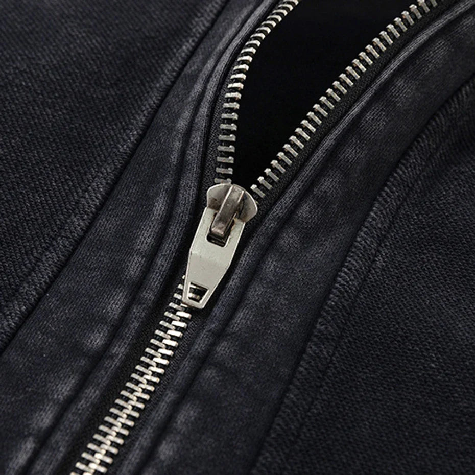 Vintage Black Loose Patchwork Oversized Sweatshirts